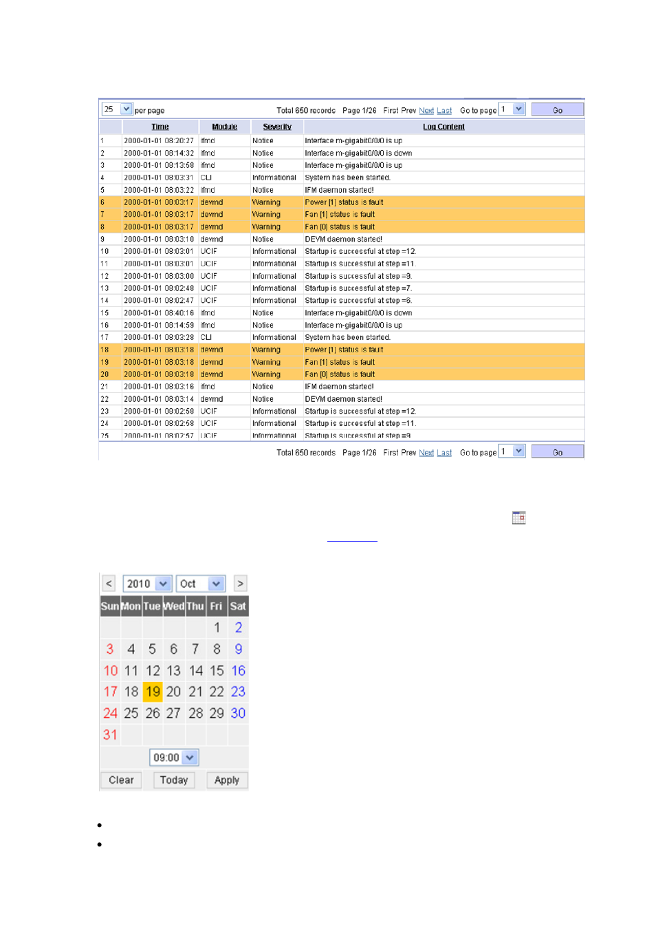 Calendar, Figure 1-4 | H3C Technologies H3C SecBlade IPS Cards User Manual | Page 24 / 219