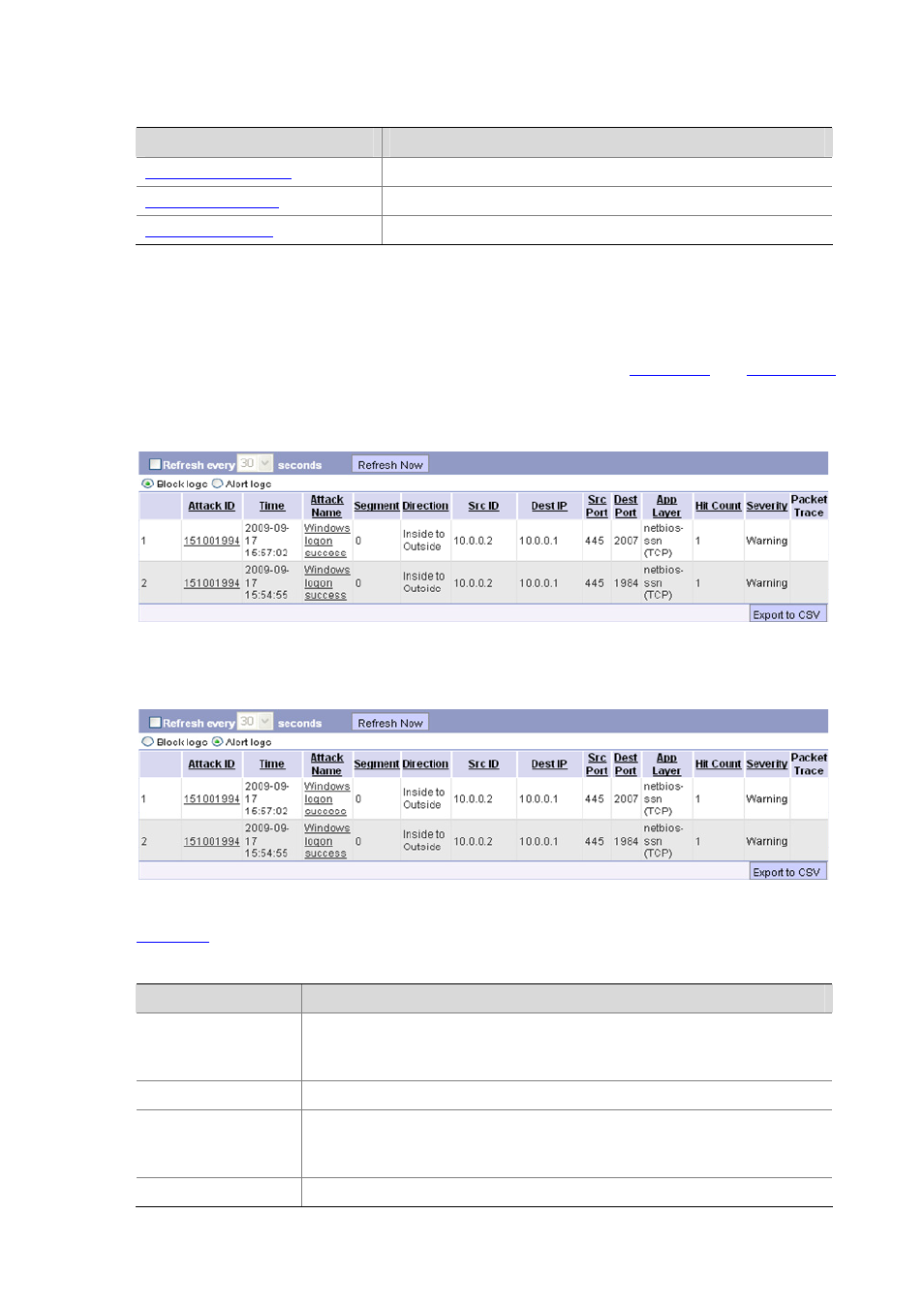 Displaying recent logs | H3C Technologies H3C SecBlade IPS Cards User Manual | Page 99 / 219