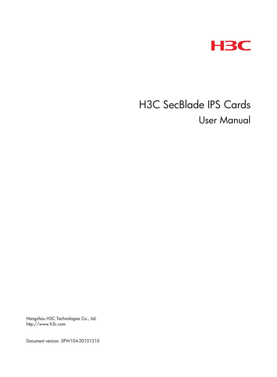 H3C Technologies H3C SecBlade IPS Cards User Manual | 85 pages