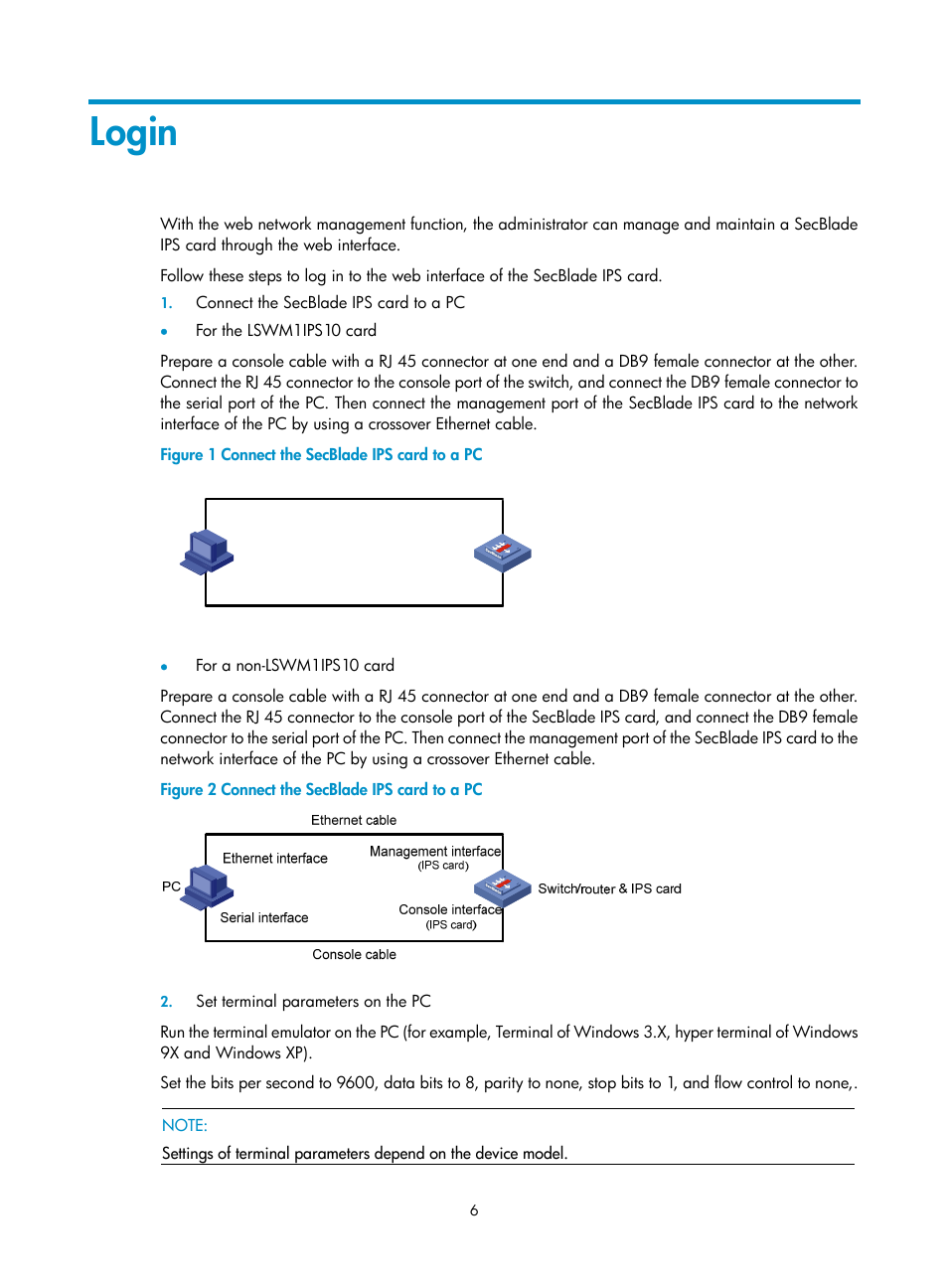 Login | H3C Technologies H3C SecBlade IPS Cards User Manual | Page 13 / 85