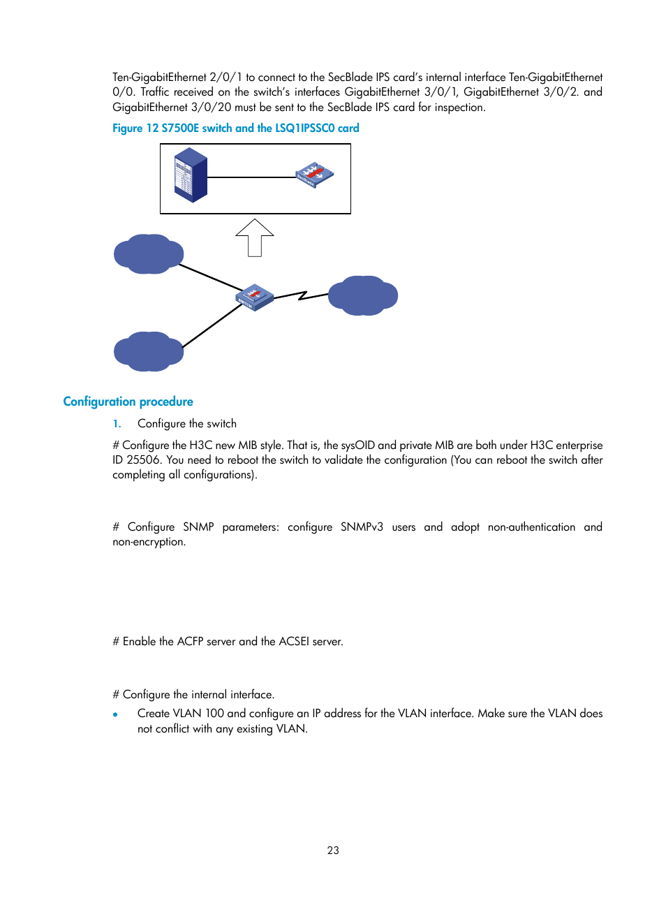 Configuration procedure | H3C Technologies H3C SecBlade IPS Cards User Manual | Page 30 / 85