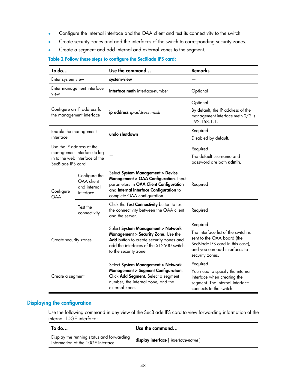 Displaying the configuration | H3C Technologies H3C SecBlade IPS Cards User Manual | Page 55 / 85