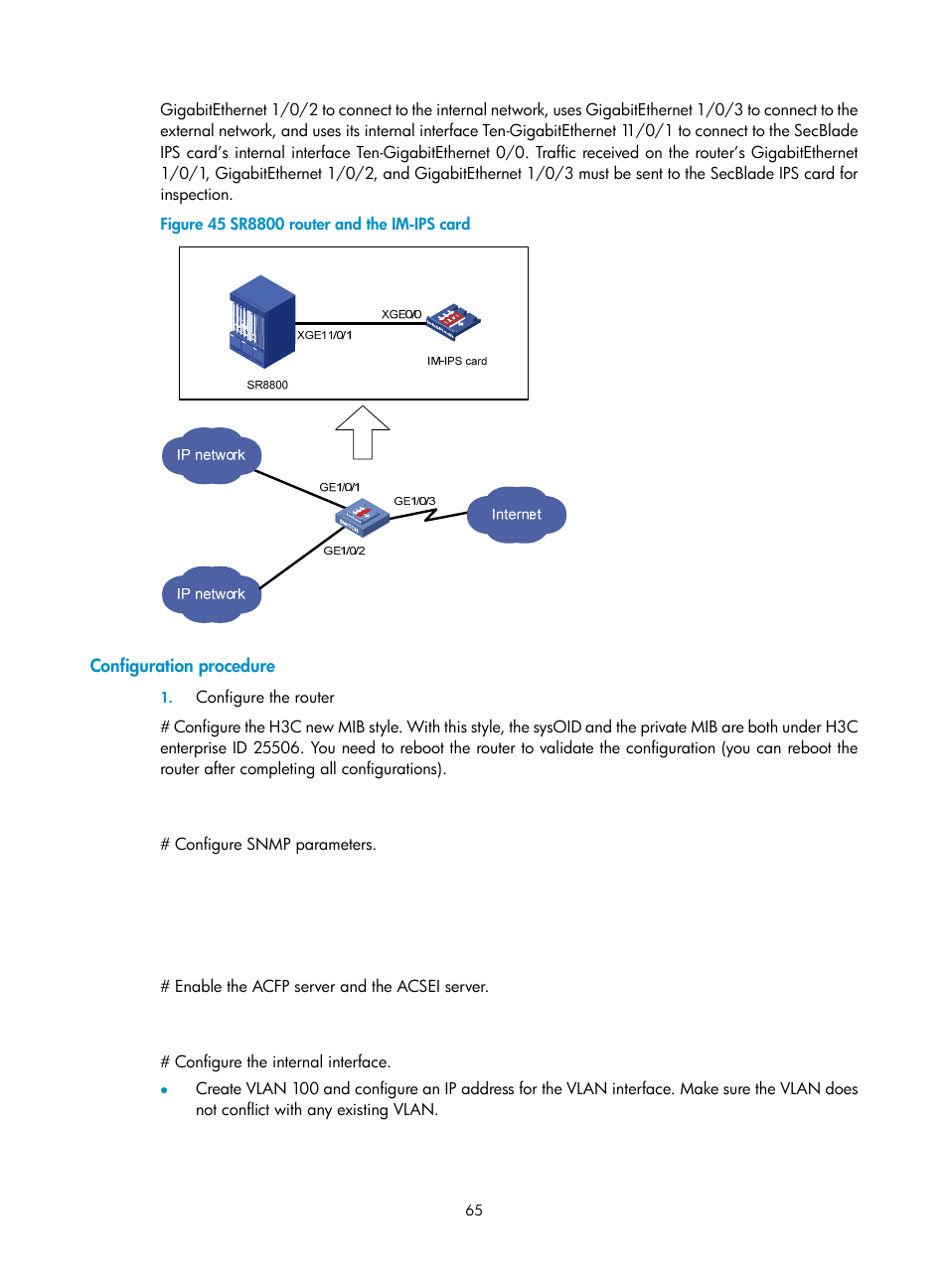 Configuration procedure | H3C Technologies H3C SecBlade IPS Cards User Manual | Page 72 / 85