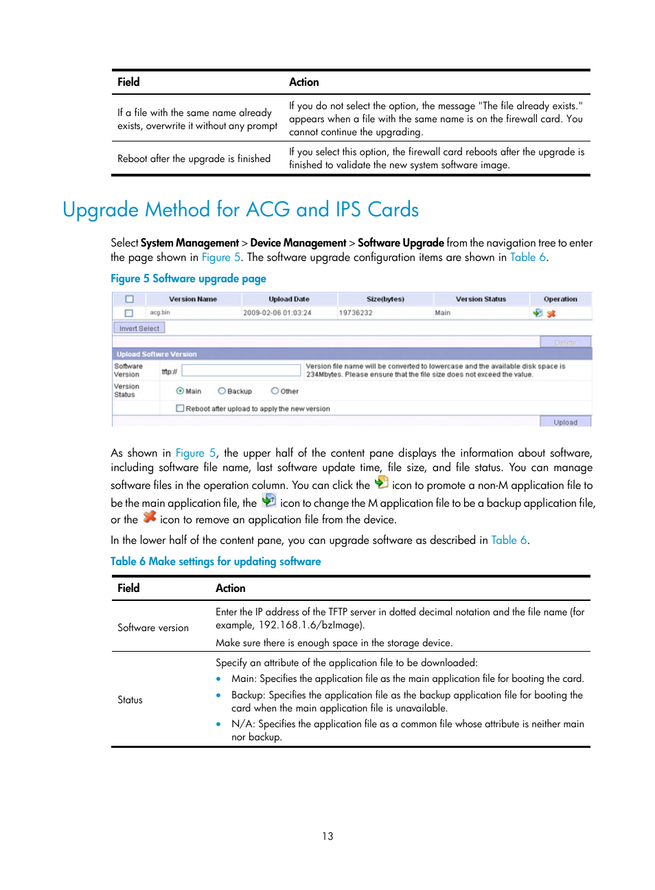 Upgrade method for acg and ips cards | H3C Technologies H3C SecBlade SSL VPN Cards User Manual | Page 19 / 52