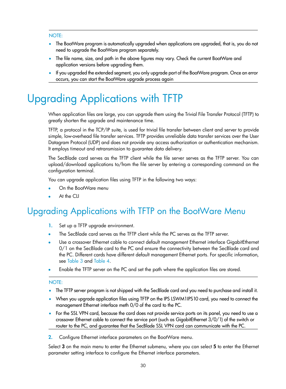 Upgrading applications with tftp | H3C Technologies H3C SecBlade SSL VPN Cards User Manual | Page 36 / 52