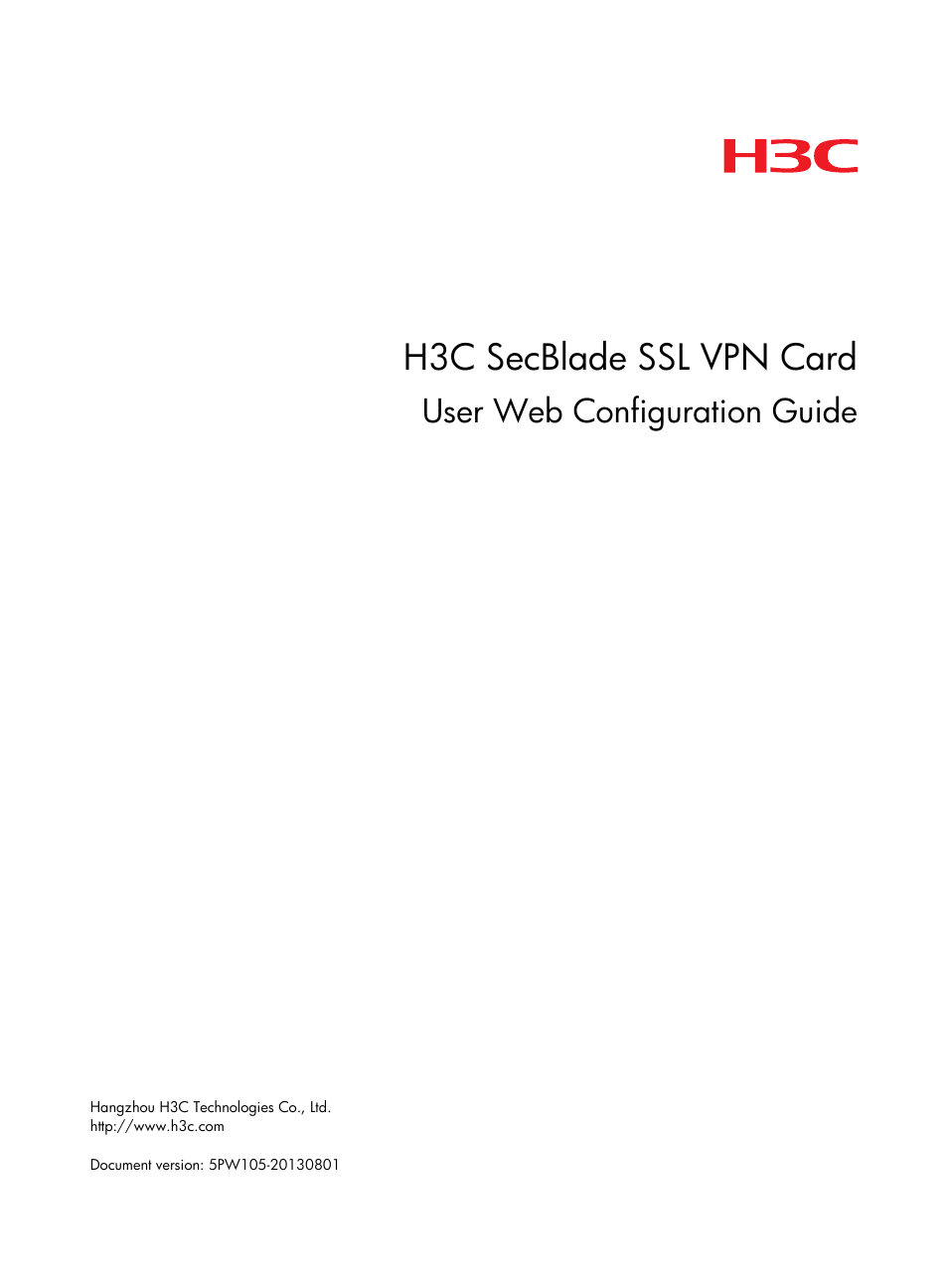 H3C Technologies H3C SecBlade SSL VPN Cards User Manual | 20 pages