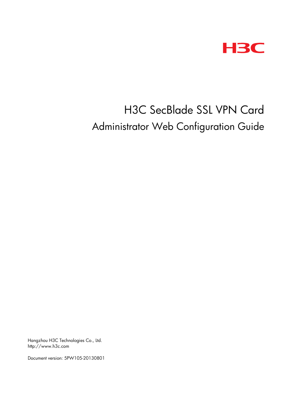 H3C Technologies H3C SecBlade SSL VPN Cards User Manual | 81 pages