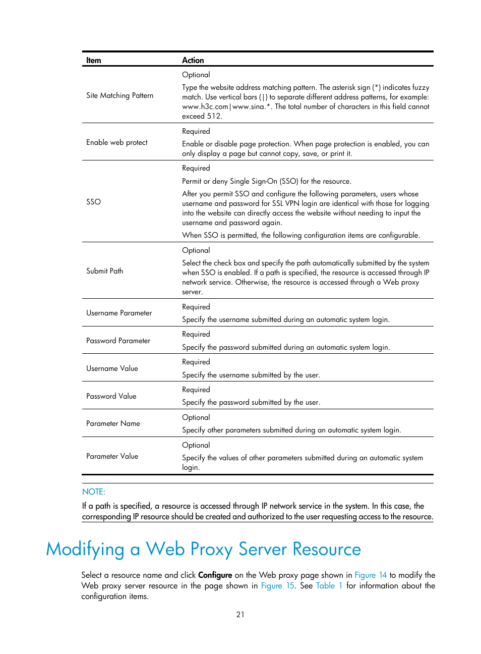 Modifying a web proxy server resource | H3C Technologies H3C SecBlade SSL VPN Cards User Manual | Page 29 / 81