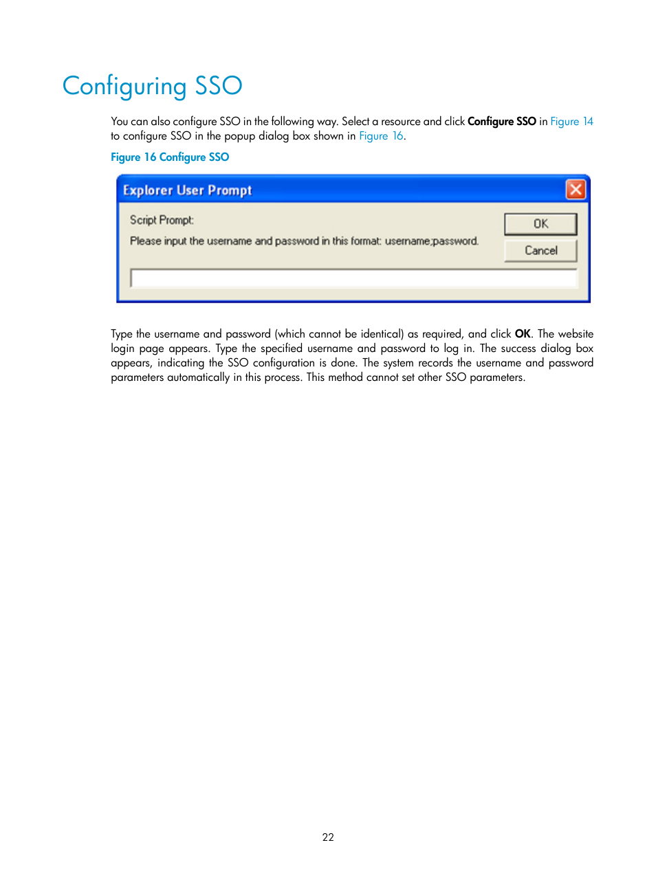 Configuring sso | H3C Technologies H3C SecBlade SSL VPN Cards User Manual | Page 30 / 81