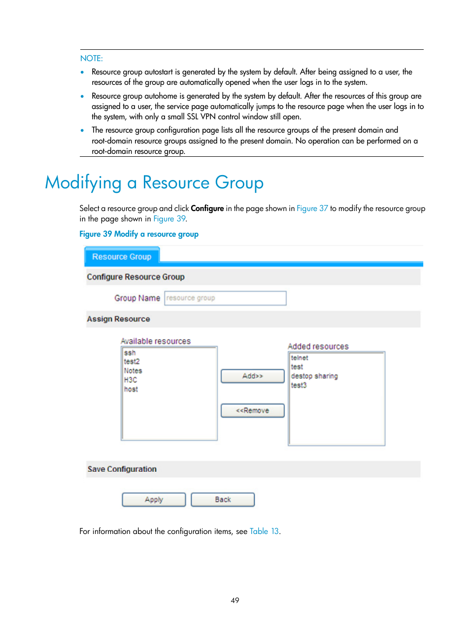 Modifying a resource group | H3C Technologies H3C SecBlade SSL VPN Cards User Manual | Page 57 / 81