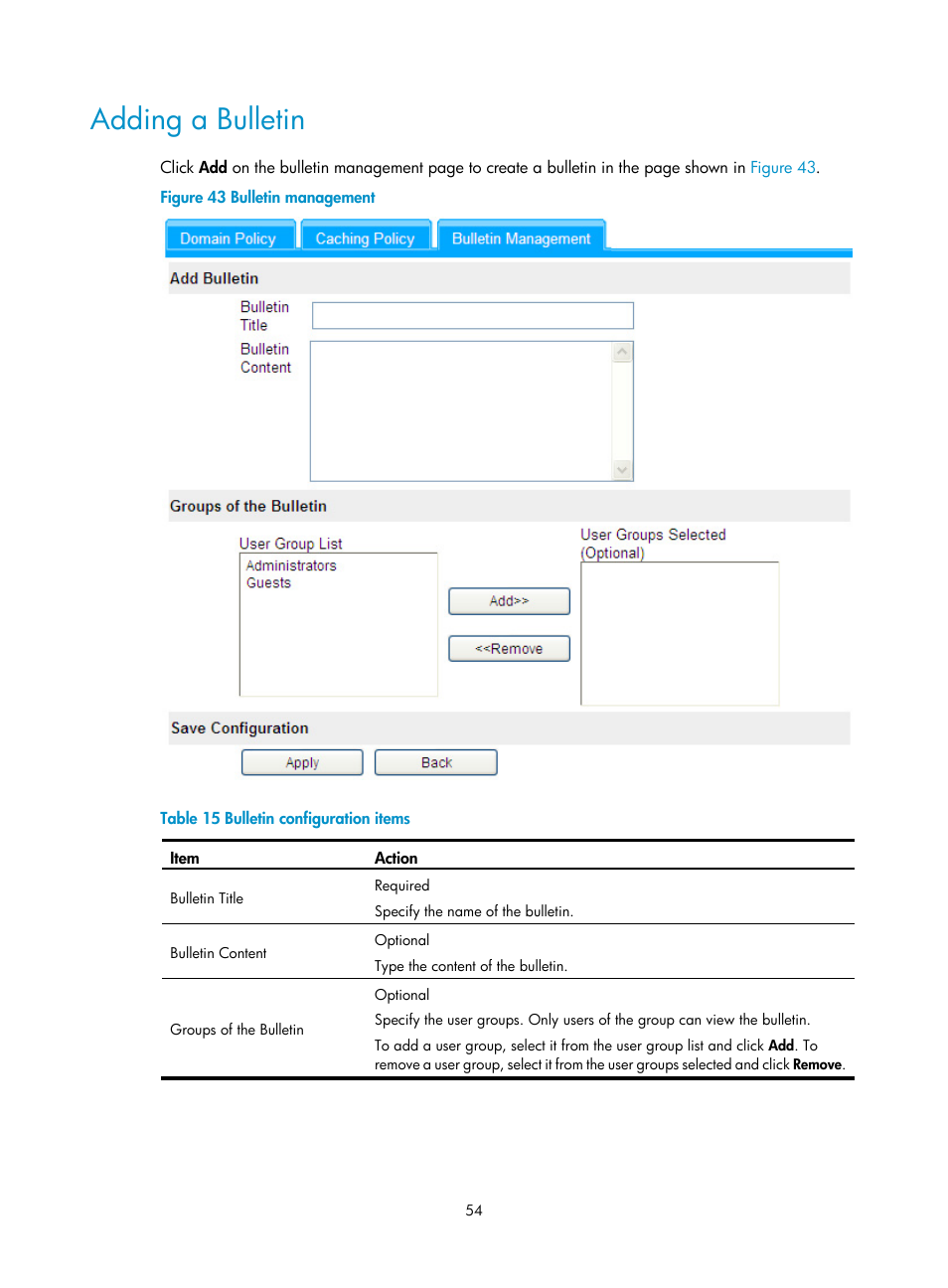 Adding a bulletin | H3C Technologies H3C SecBlade SSL VPN Cards User Manual | Page 62 / 81