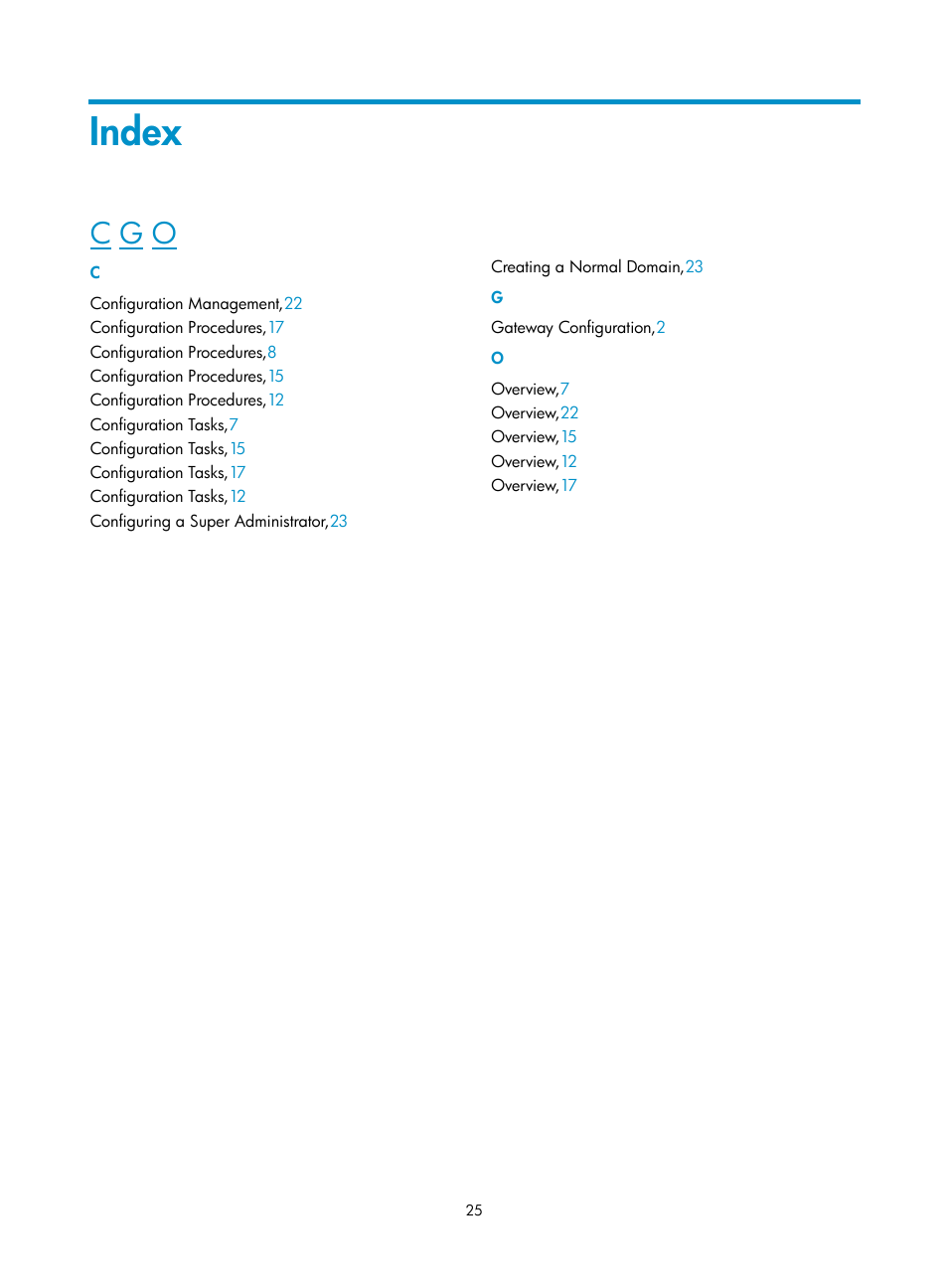 Index, C g o | H3C Technologies H3C SecBlade SSL VPN Cards User Manual | Page 32 / 32