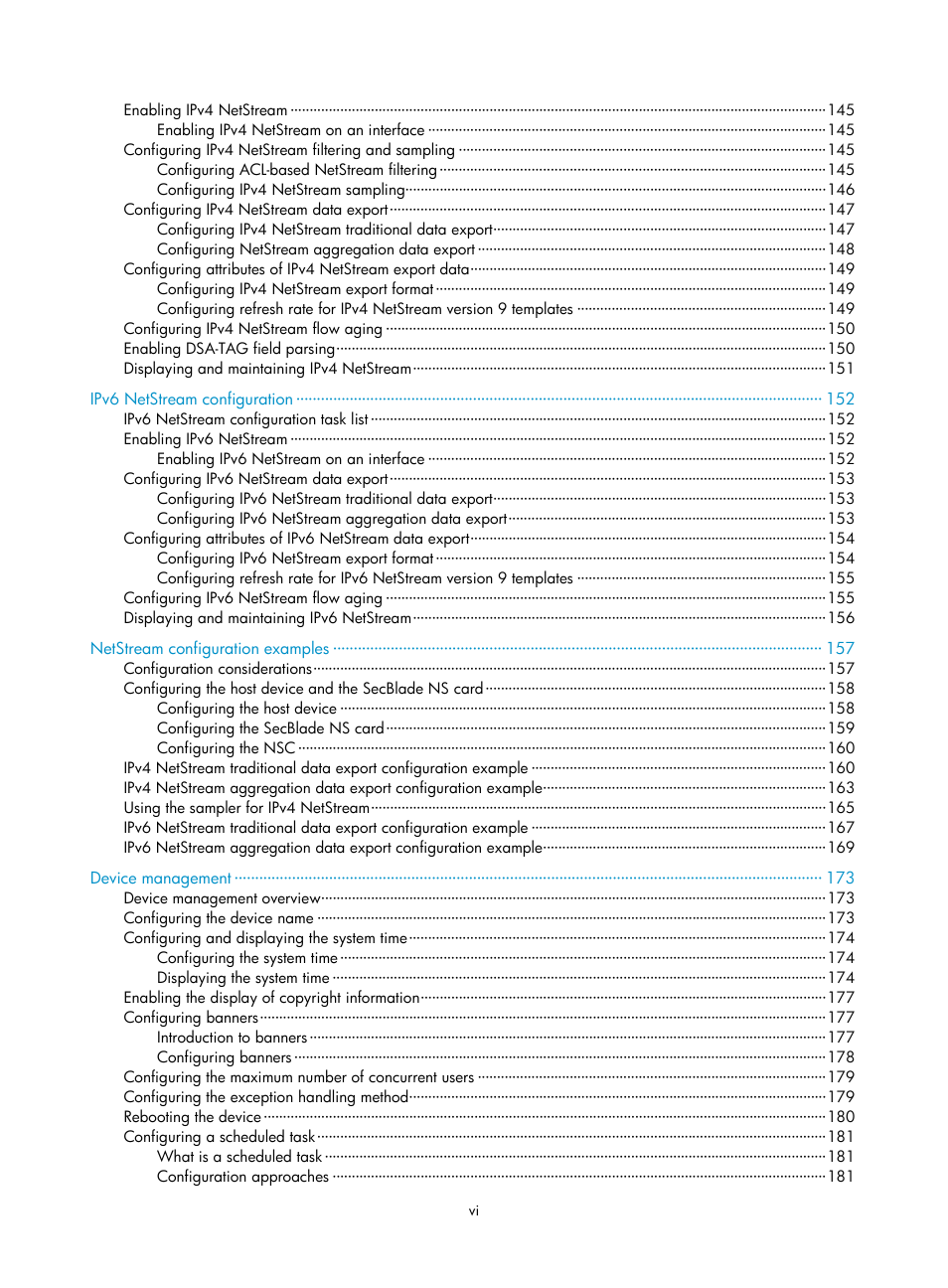 H3C Technologies H3C SecBlade NetStream Cards User Manual | Page 11 / 349