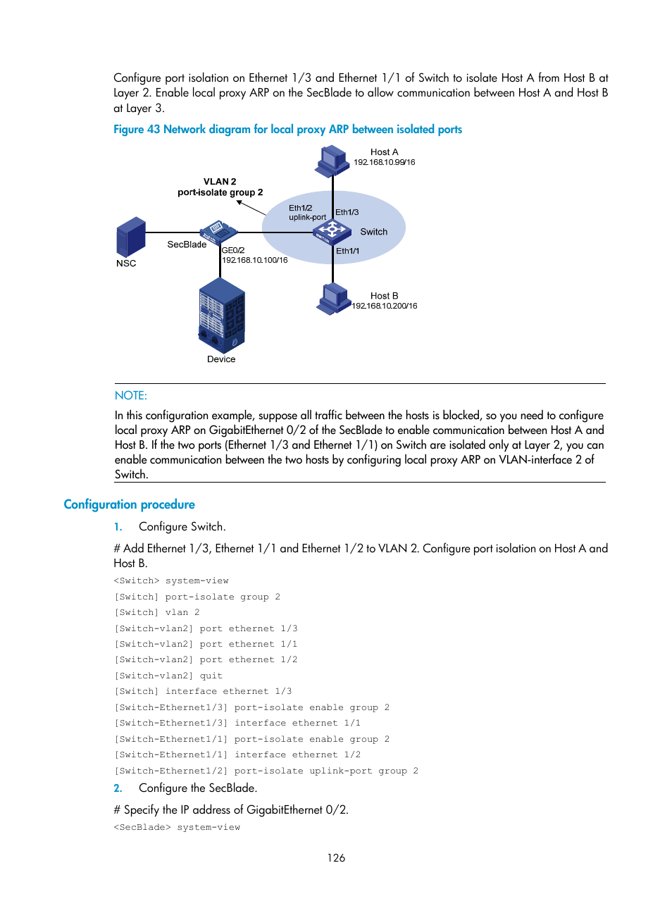 Configuration procedure | H3C Technologies H3C SecBlade NetStream Cards User Manual | Page 141 / 349
