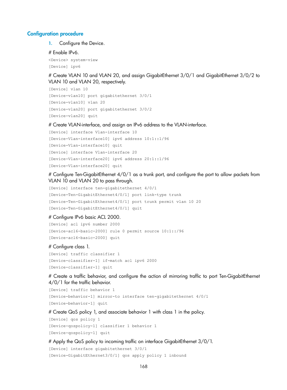 Configuration procedure | H3C Technologies H3C SecBlade NetStream Cards User Manual | Page 183 / 349