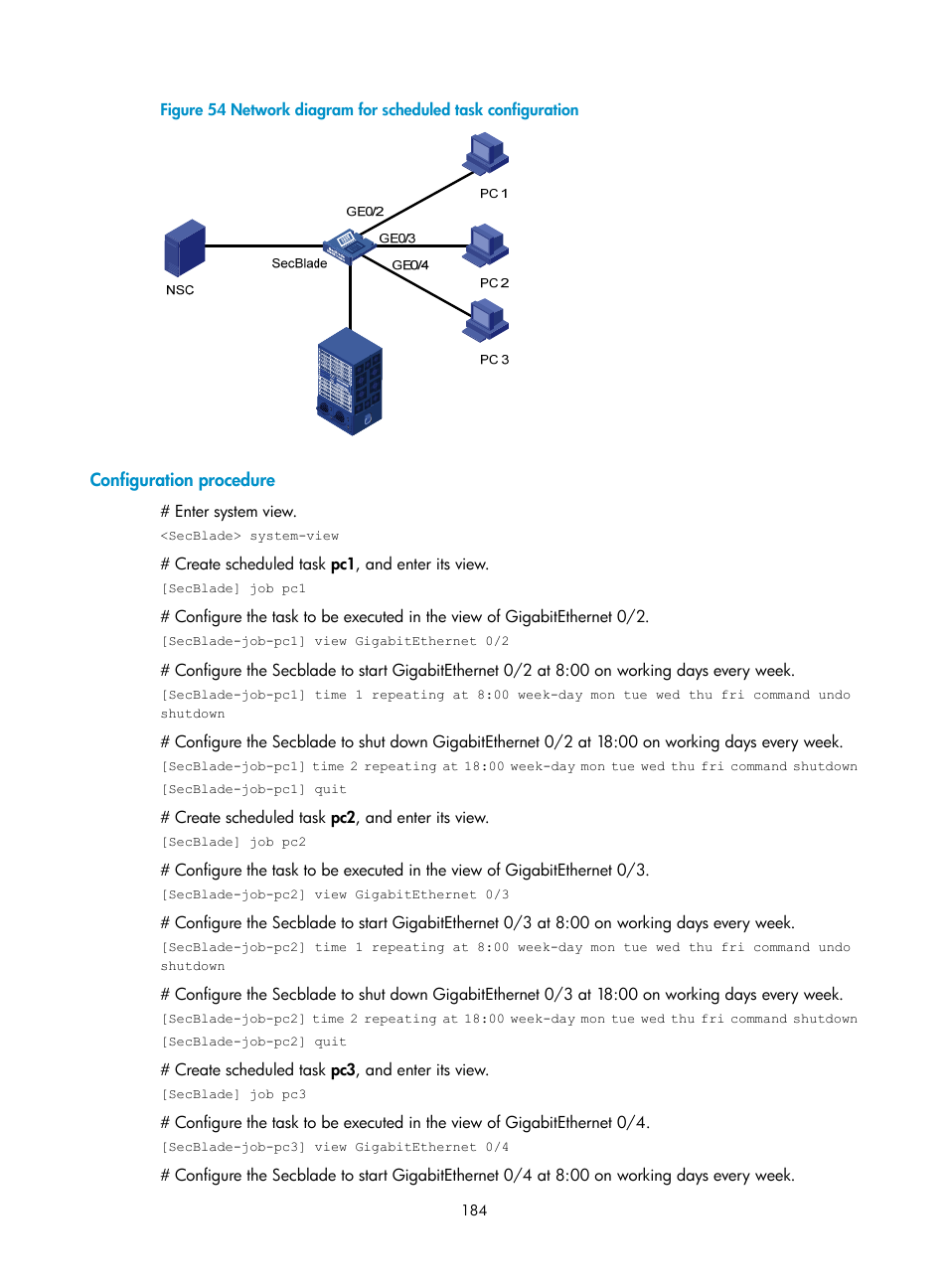 Configuration procedure | H3C Technologies H3C SecBlade NetStream Cards User Manual | Page 199 / 349