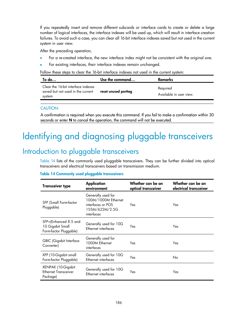 Identifying and diagnosing pluggable transceivers, Introduction to pluggable transceivers | H3C Technologies H3C SecBlade NetStream Cards User Manual | Page 201 / 349