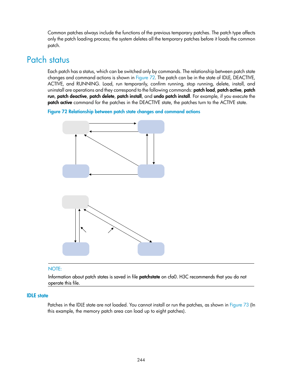 Patch status, Idle state | H3C Technologies H3C SecBlade NetStream Cards User Manual | Page 259 / 349