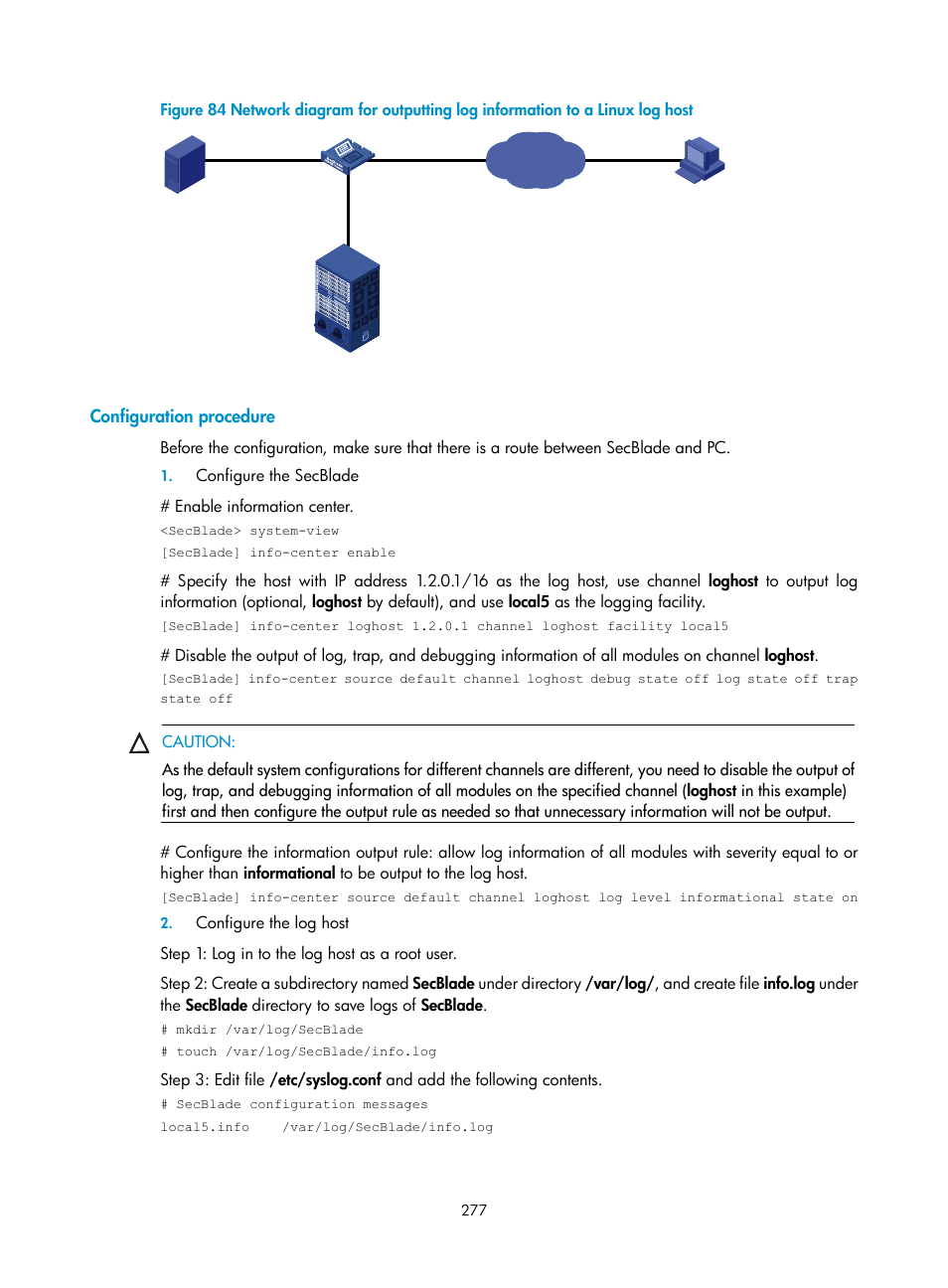 Configuration procedure | H3C Technologies H3C SecBlade NetStream Cards User Manual | Page 292 / 349