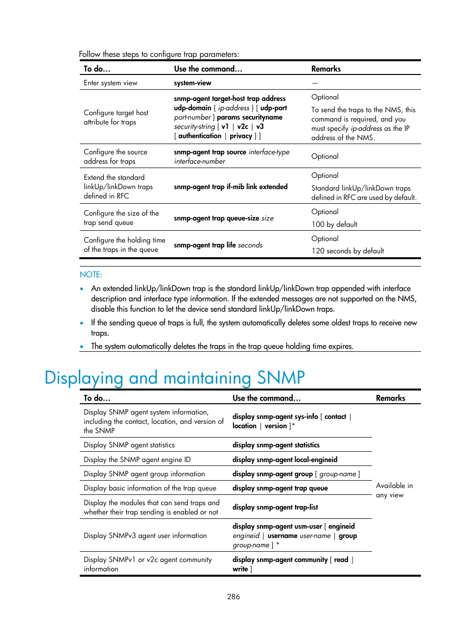 Displaying and maintaining snmp | H3C Technologies H3C SecBlade NetStream Cards User Manual | Page 301 / 349