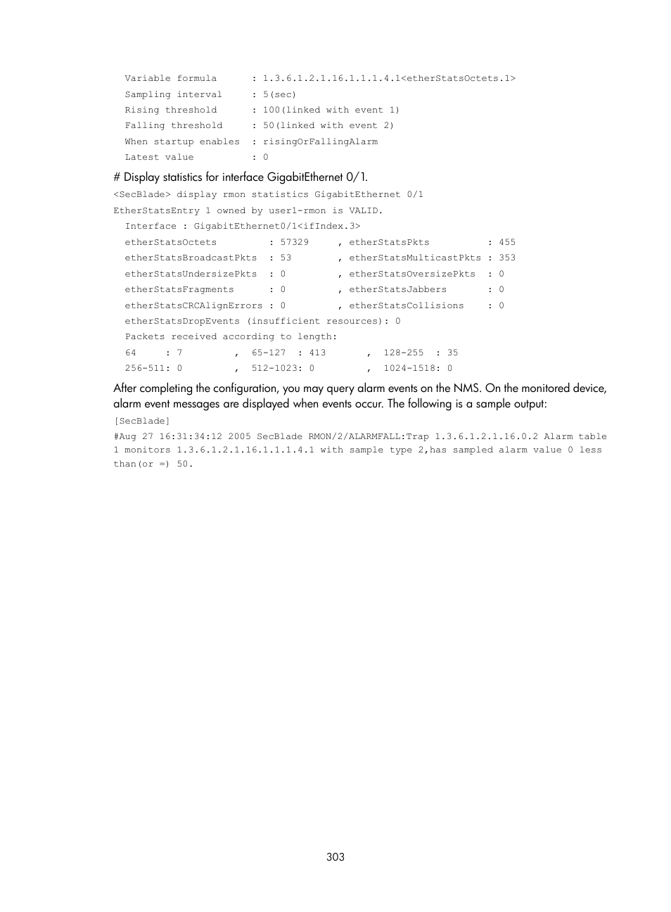 H3C Technologies H3C SecBlade NetStream Cards User Manual | Page 318 / 349