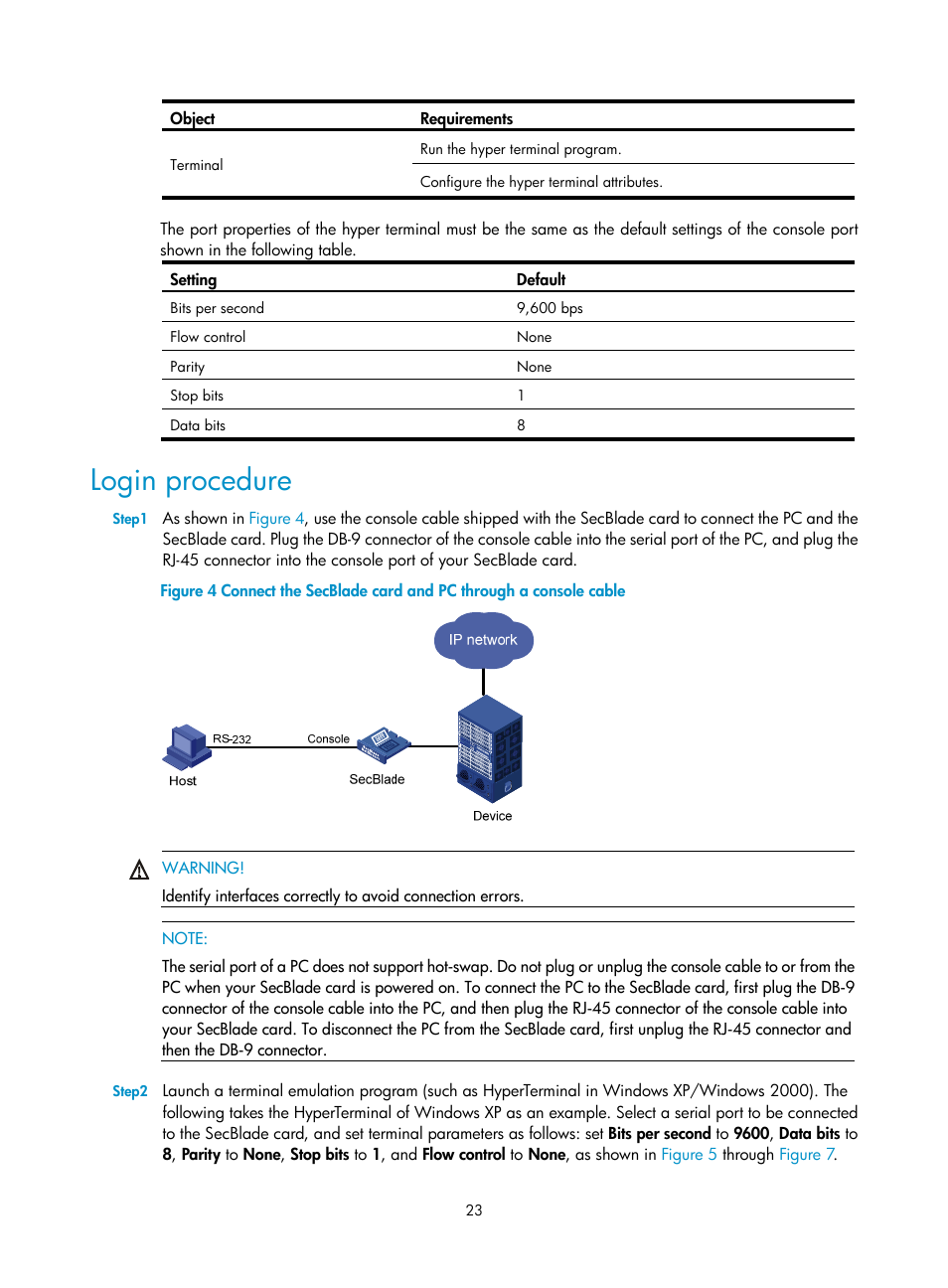 Login procedure | H3C Technologies H3C SecBlade NetStream Cards User Manual | Page 38 / 349