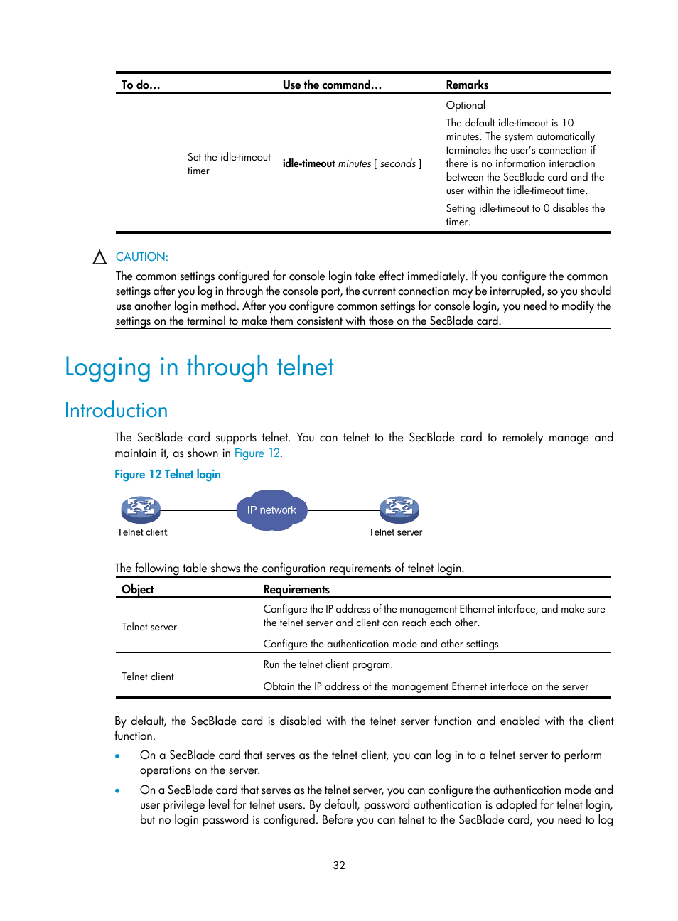 Logging in through telnet, Introduction | H3C Technologies H3C SecBlade NetStream Cards User Manual | Page 47 / 349