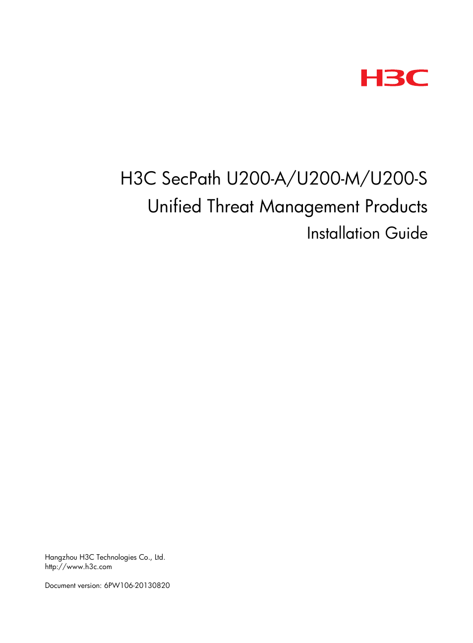 H3C Technologies H3C SecPath U200-A U200-M U200-S User Manual | 83 pages