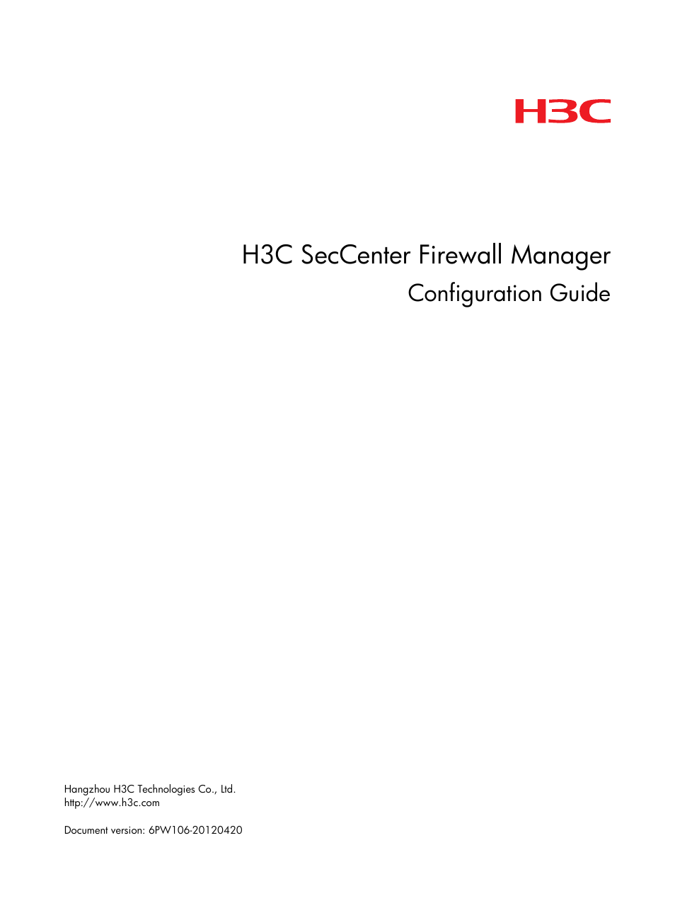 H3C Technologies H3C SecCenter Firewall Manager User Manual | 131 pages