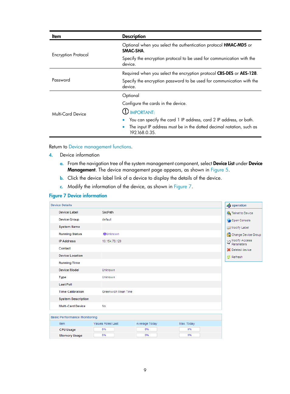 Device information | H3C Technologies H3C SecCenter Firewall Manager User Manual | Page 15 / 131