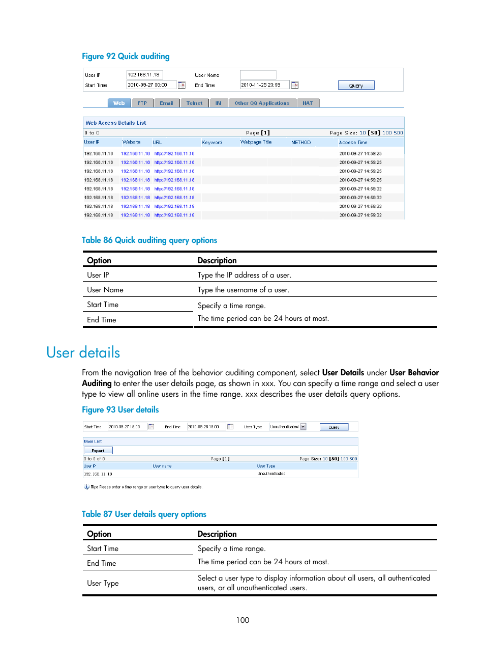 User details | H3C Technologies H3C SecCenter UTM Manager User Manual | Page 108 / 262