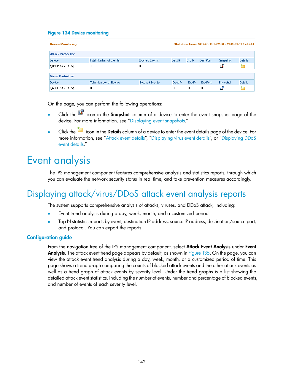 Event analysis, Configuration guide | H3C Technologies H3C SecCenter UTM Manager User Manual | Page 150 / 262