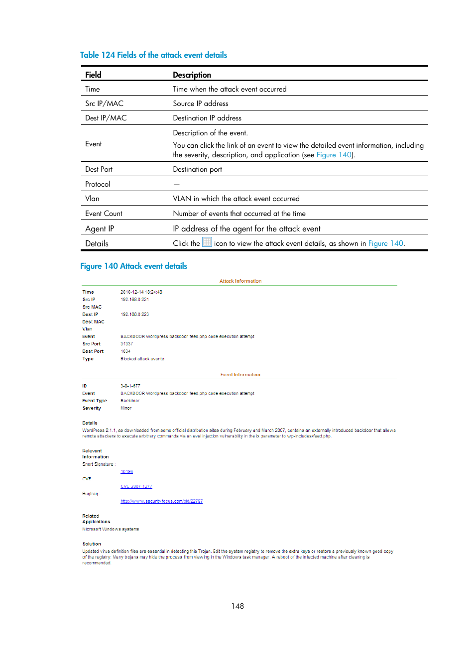 Table | H3C Technologies H3C SecCenter UTM Manager User Manual | Page 156 / 262