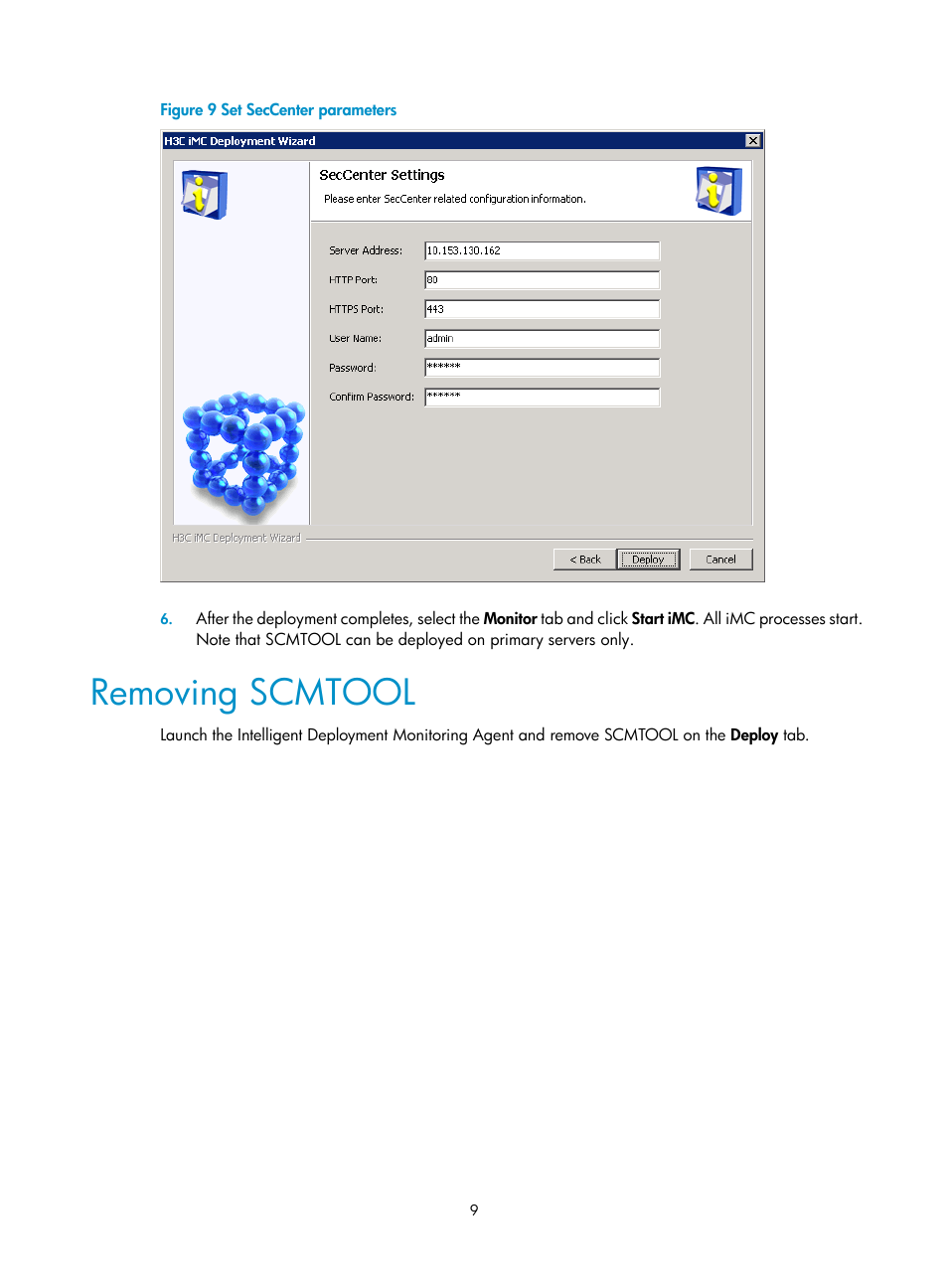 Removing scmtool | H3C Technologies H3C SecCenter UTM Manager User Manual | Page 17 / 262