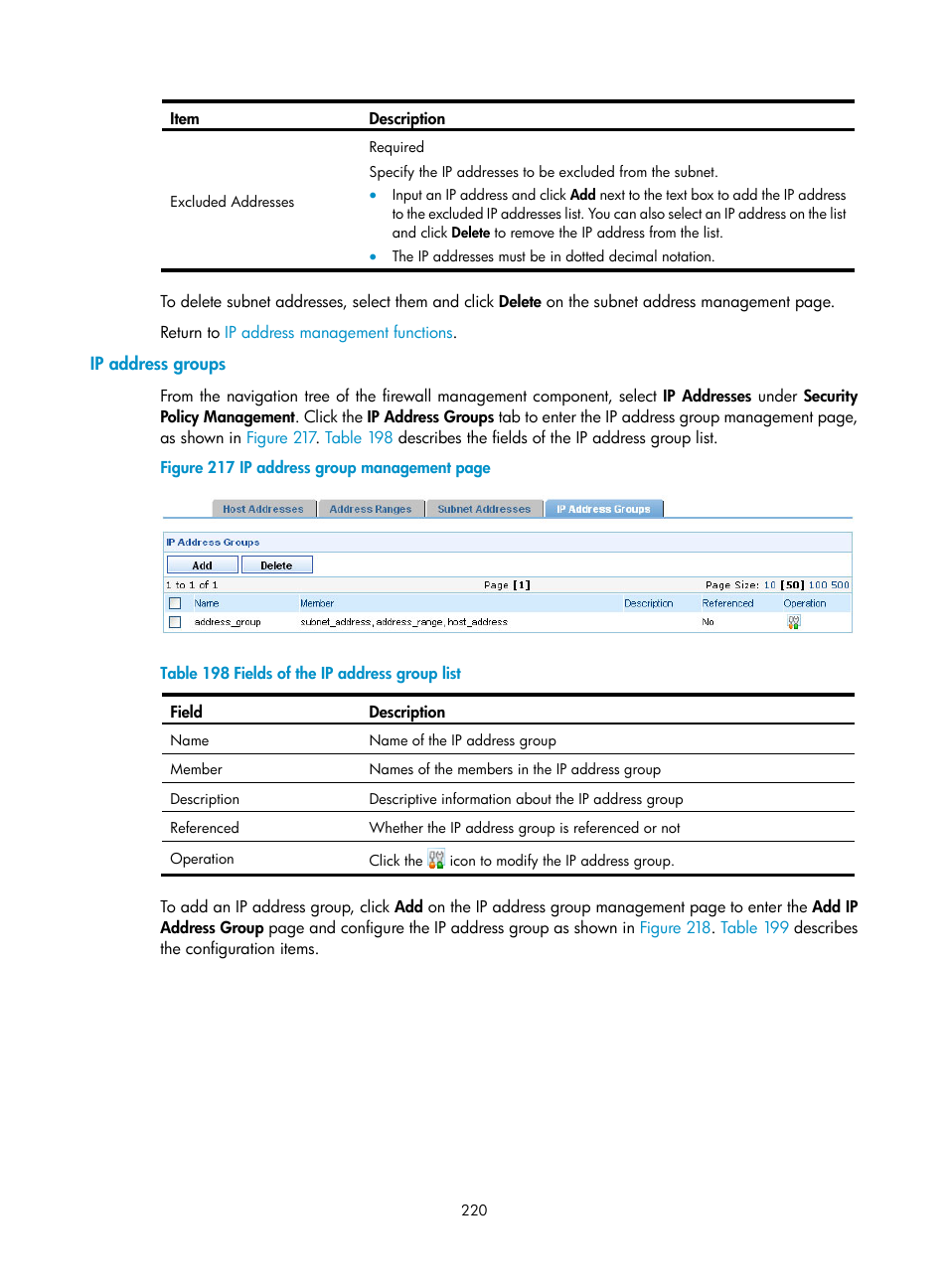 Ip address groups | H3C Technologies H3C SecCenter UTM Manager User Manual | Page 228 / 262