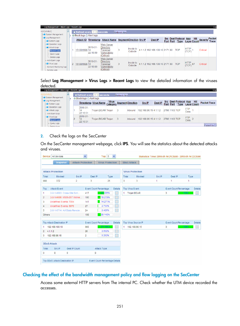 H3C Technologies H3C SecCenter UTM Manager User Manual | Page 259 / 262