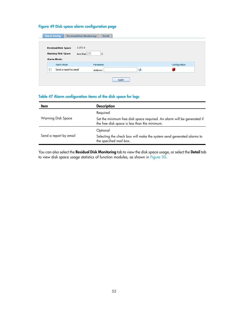 Figure 49, Table 47, Desc | H3C Technologies H3C SecCenter UTM Manager User Manual | Page 60 / 262