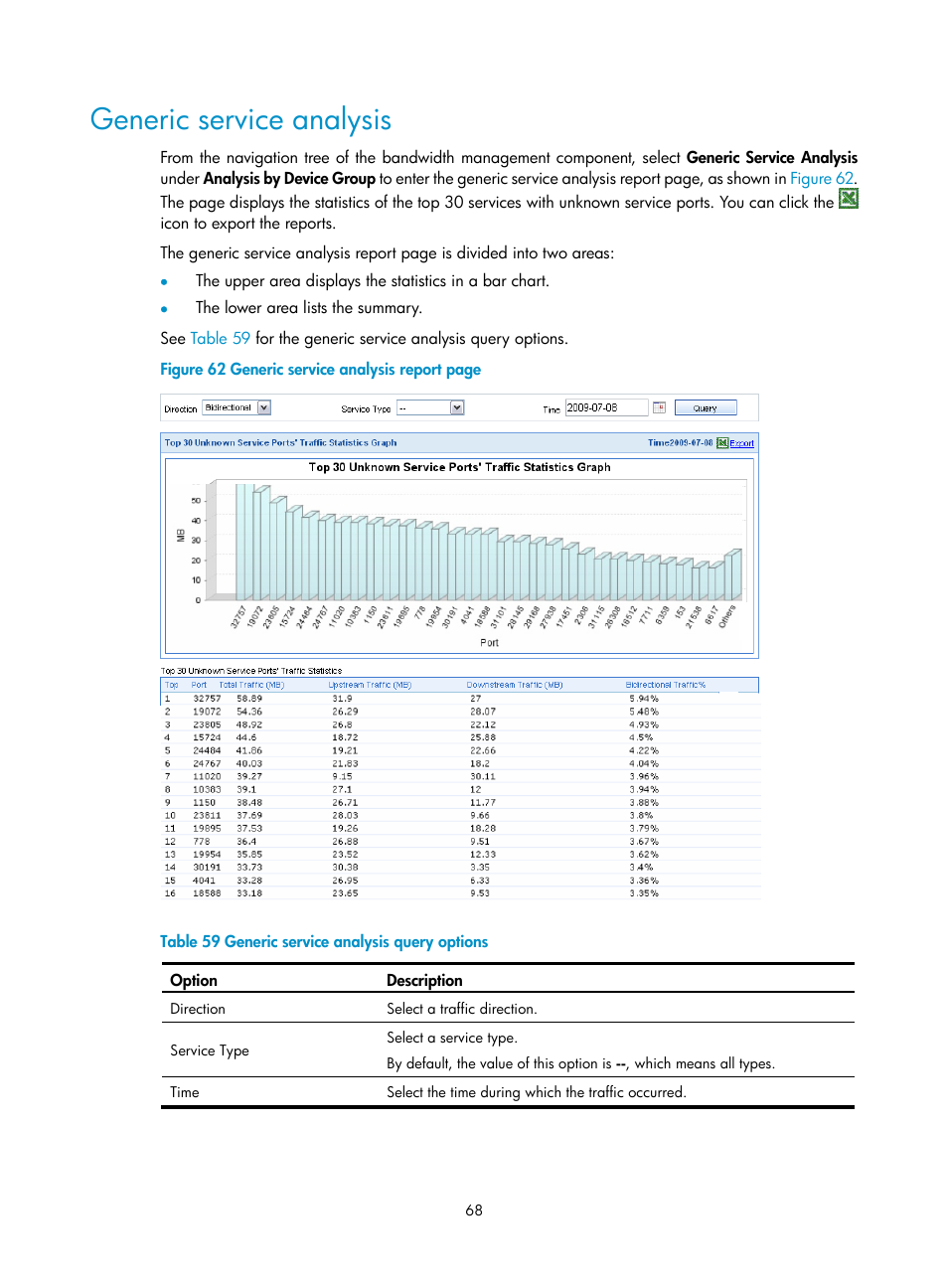 Generic service analysis | H3C Technologies H3C SecCenter UTM Manager User Manual | Page 76 / 262