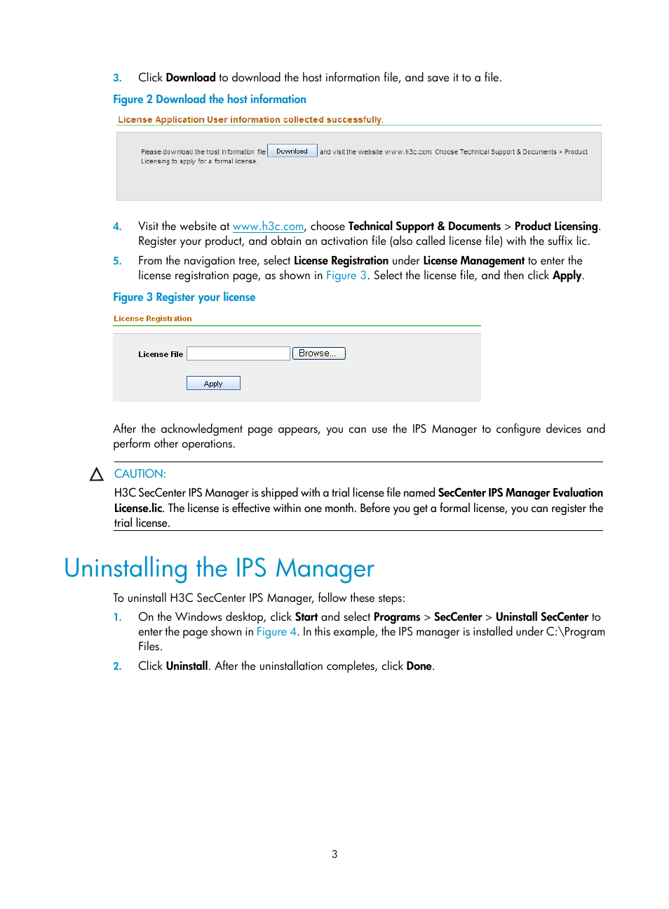 Uninstalling the ips manager | H3C Technologies H3C SecCenter IPS Manager User Manual | Page 9 / 91