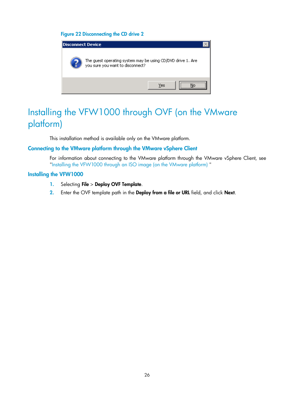 Installing the vfw1000 | H3C Technologies H3C VMSG VFW1000 User Manual | Page 31 / 95