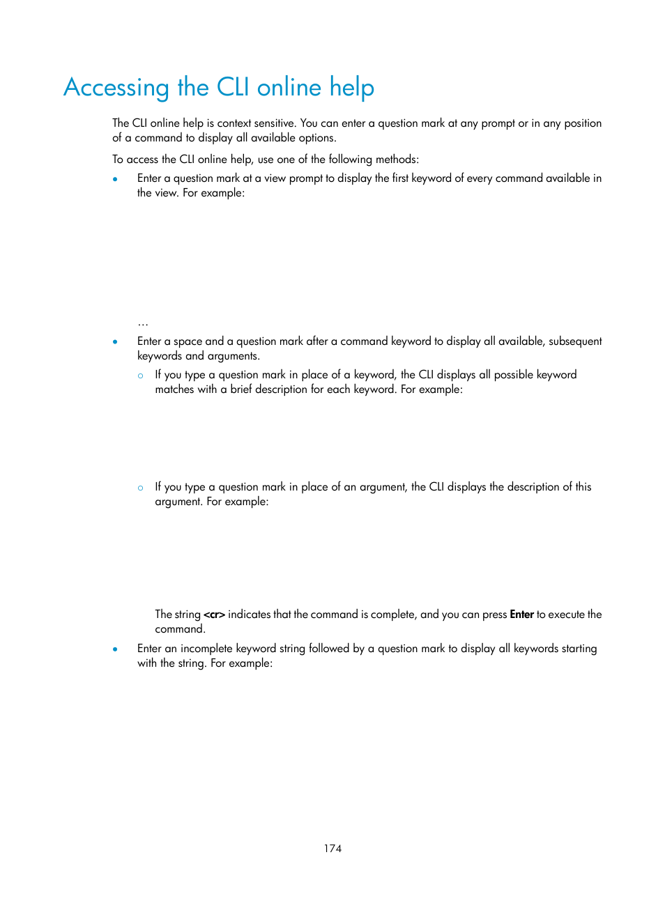 Accessing the cli online help | H3C Technologies H3C SecBlade LB Cards User Manual | Page 184 / 196