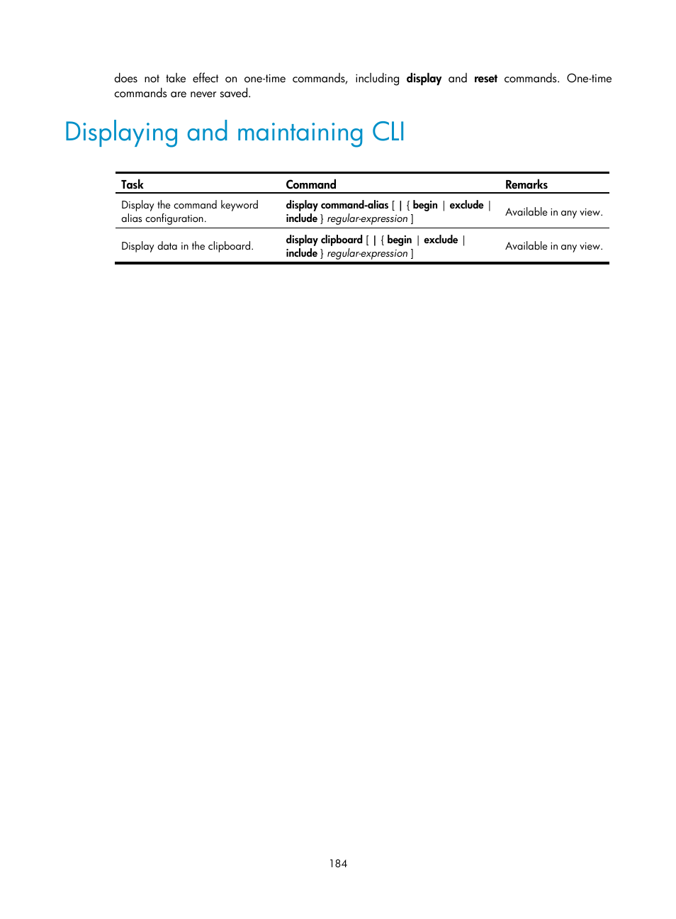 Displaying and maintaining cli | H3C Technologies H3C SecBlade LB Cards User Manual | Page 194 / 196