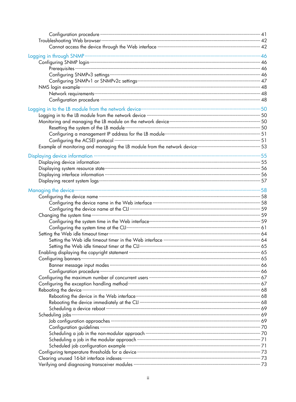 H3C Technologies H3C SecBlade LB Cards User Manual | Page 7 / 196