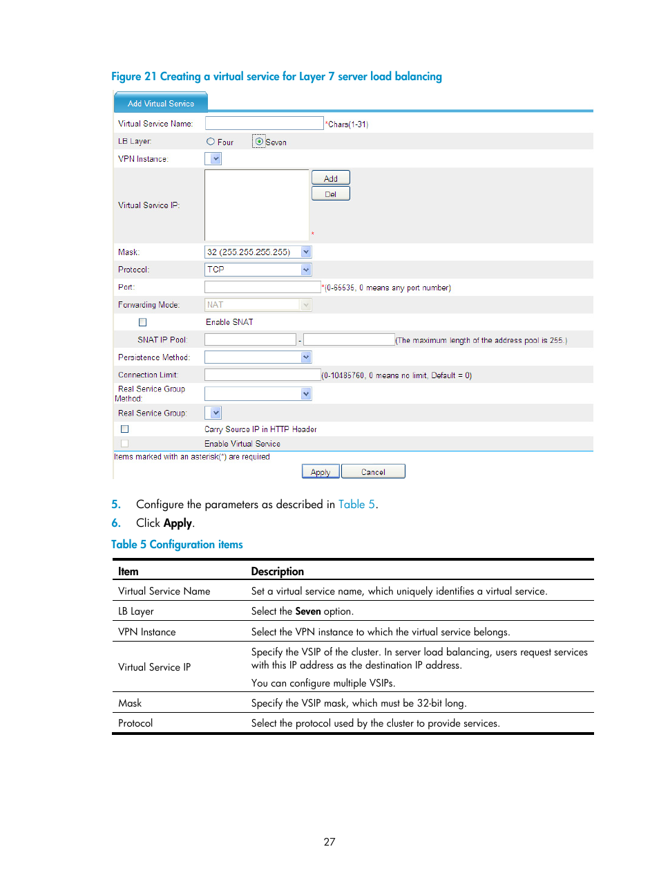 H3C Technologies H3C SecBlade LB Cards User Manual | Page 33 / 66