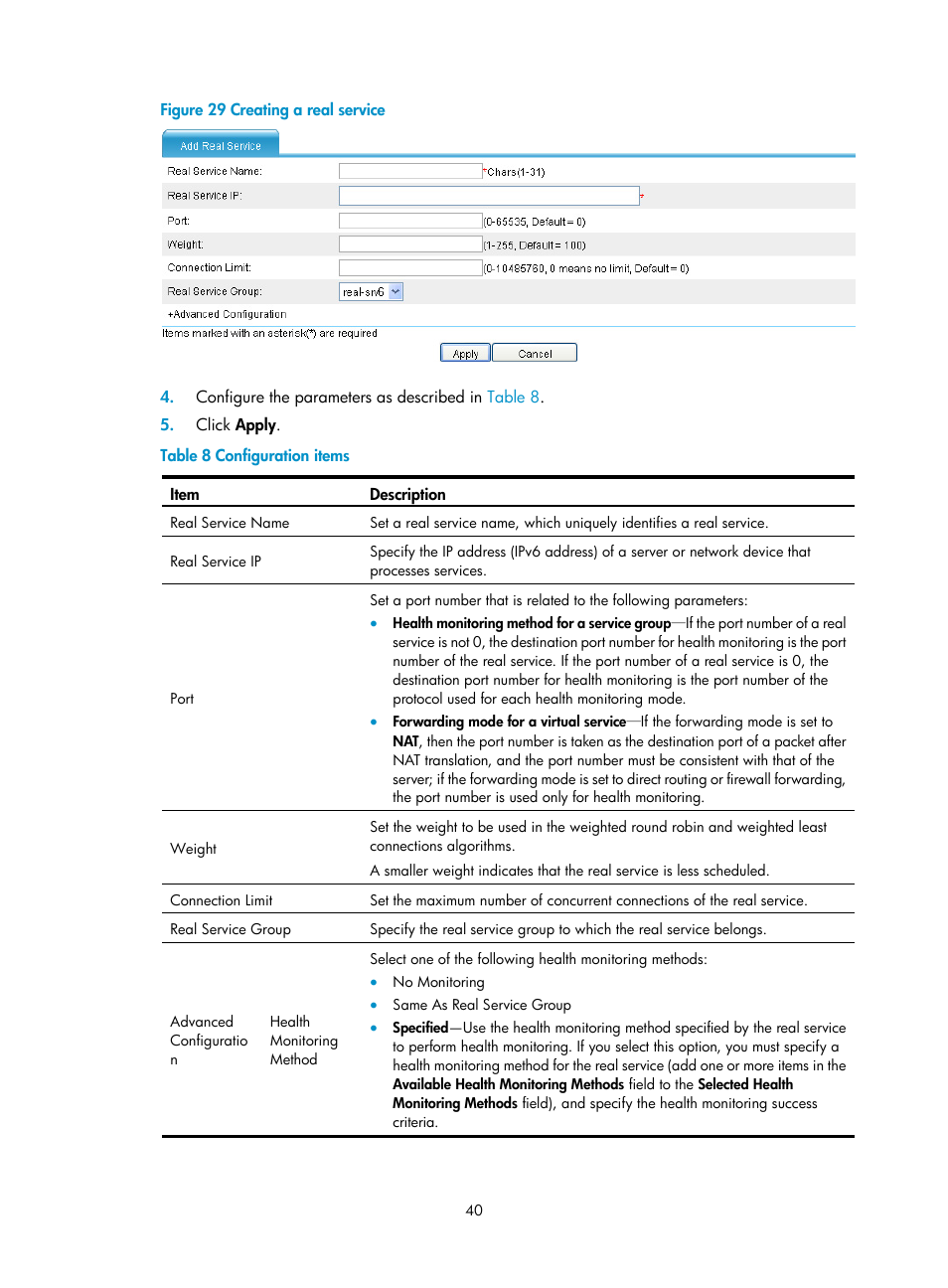 H3C Technologies H3C SecBlade LB Cards User Manual | Page 46 / 66