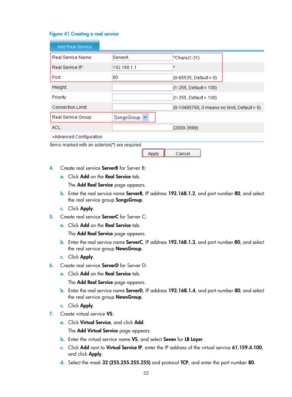 H3C Technologies H3C SecBlade LB Cards User Manual | Page 58 / 66