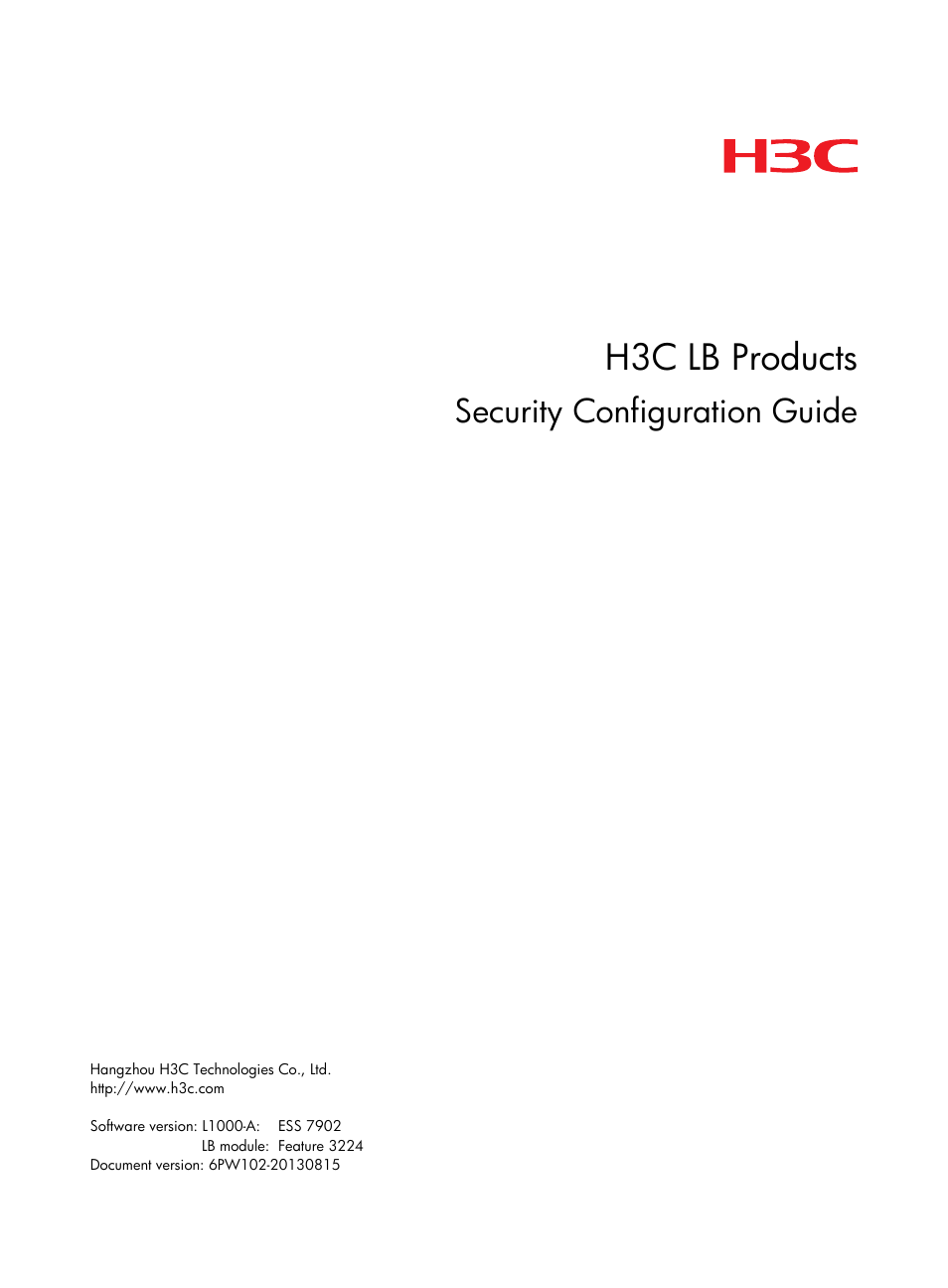 H3C Technologies H3C SecBlade LB Cards User Manual | 278 pages