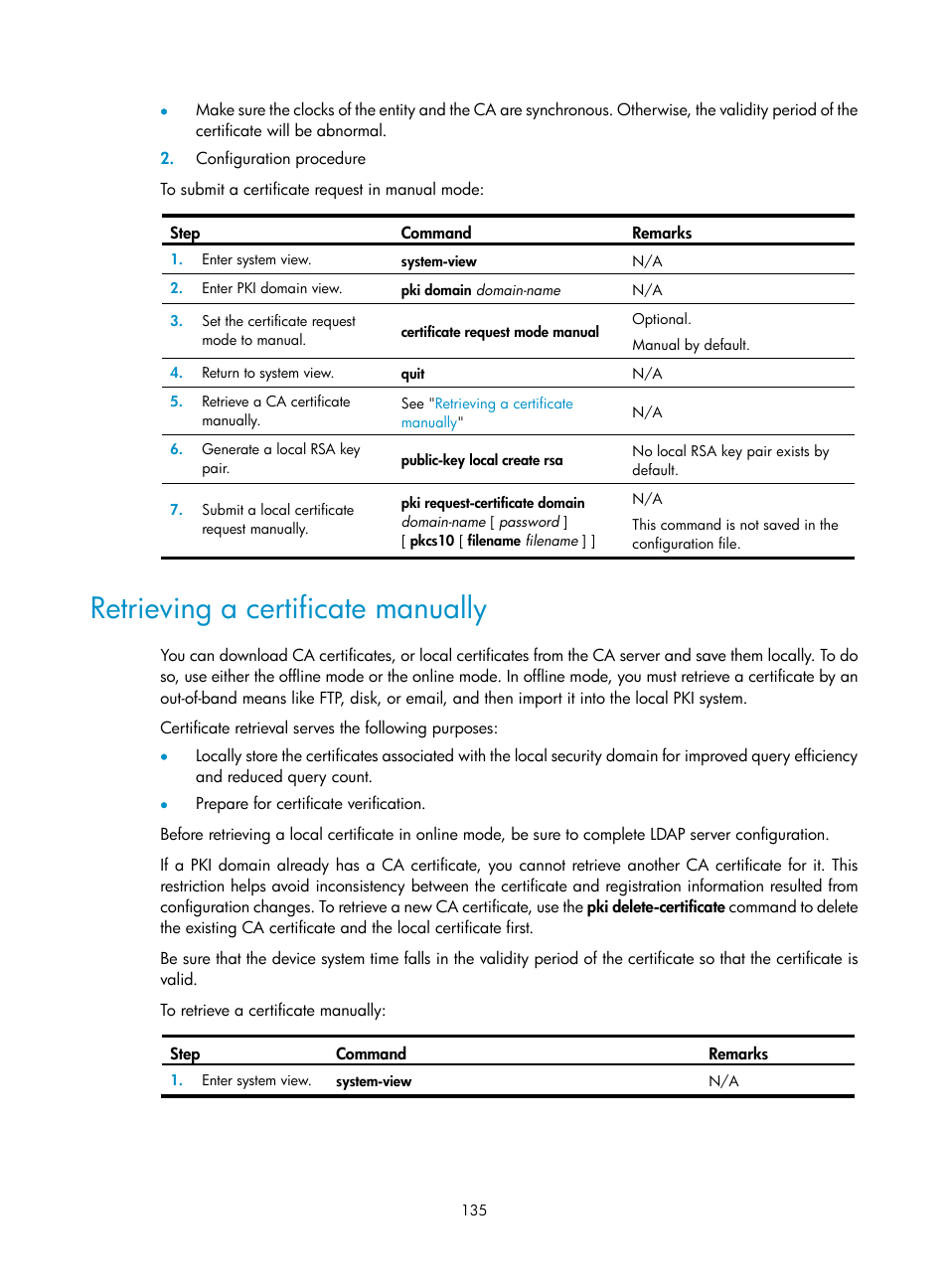 Retrieving a certificate manually | H3C Technologies H3C SecBlade LB Cards User Manual | Page 146 / 278