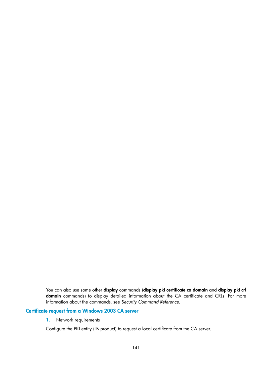 Certificate request from a windows 2003 ca server | H3C Technologies H3C SecBlade LB Cards User Manual | Page 152 / 278