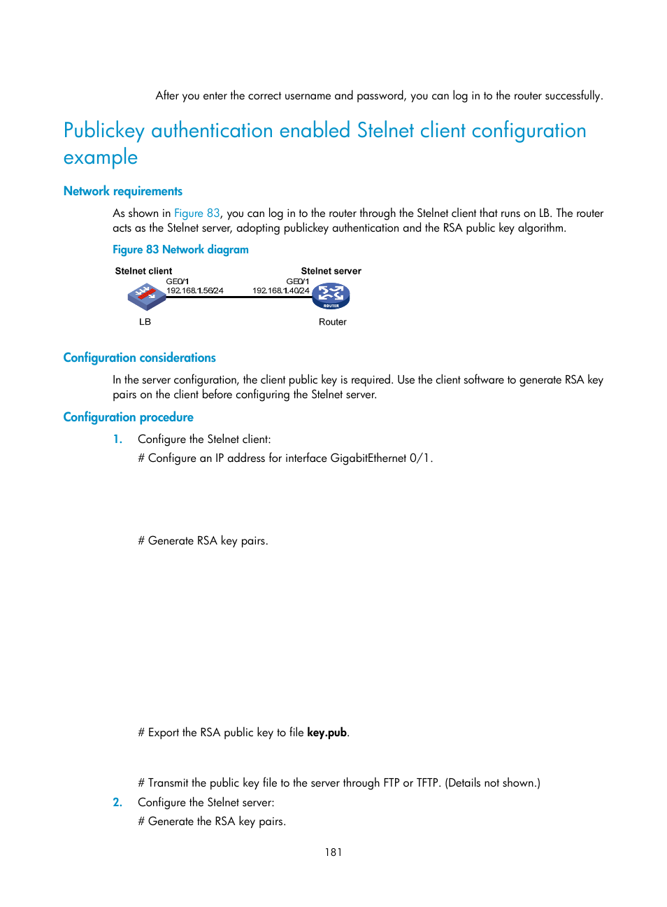 Network requirements, Configuration considerations, Configuration procedure | H3C Technologies H3C SecBlade LB Cards User Manual | Page 192 / 278